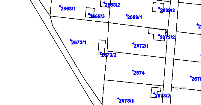 Parcela st. 2673/2 v KÚ Bystřice nad Pernštejnem, Katastrální mapa