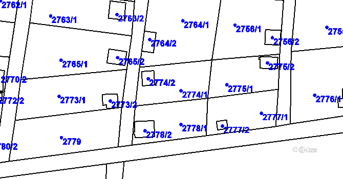 Parcela st. 2774 v KÚ Bystřice nad Pernštejnem, Katastrální mapa