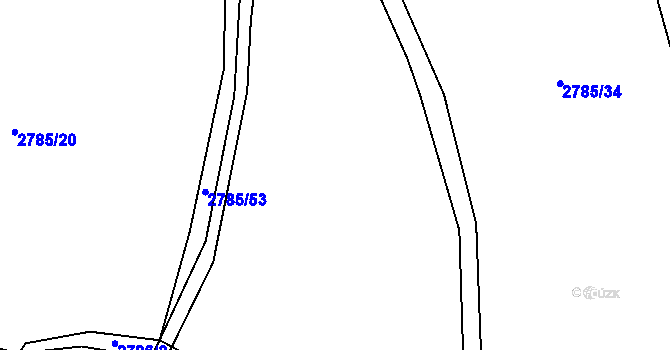 Parcela st. 2785/33 v KÚ Bystřice nad Pernštejnem, Katastrální mapa