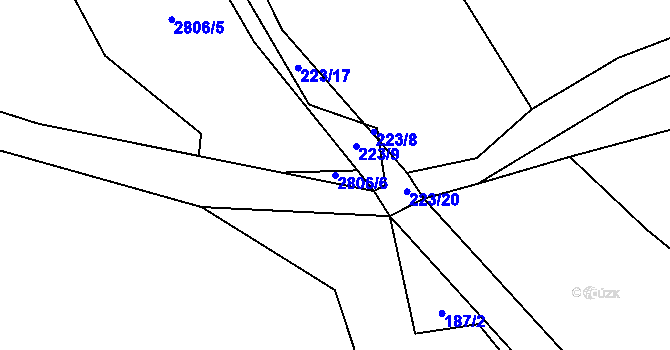 Parcela st. 2806/6 v KÚ Bystřice nad Pernštejnem, Katastrální mapa