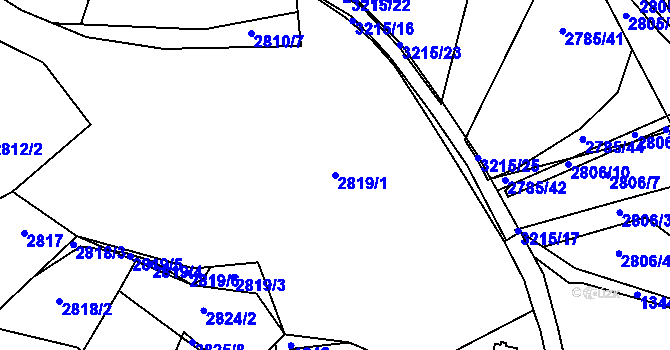 Parcela st. 2819/1 v KÚ Bystřice nad Pernštejnem, Katastrální mapa