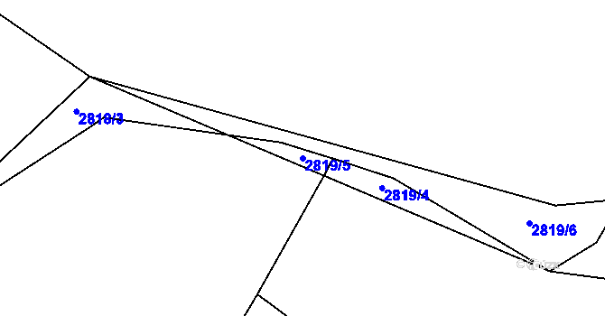 Parcela st. 2819/5 v KÚ Bystřice nad Pernštejnem, Katastrální mapa