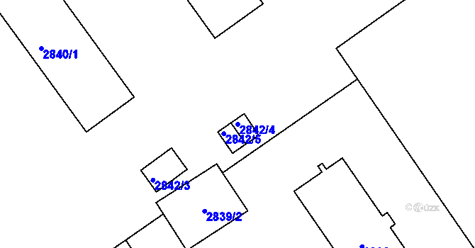 Parcela st. 2842/4 v KÚ Bystřice nad Pernštejnem, Katastrální mapa
