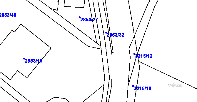Parcela st. 2853/36 v KÚ Bystřice nad Pernštejnem, Katastrální mapa