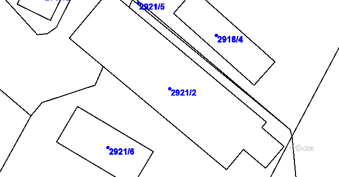Parcela st. 2921/2 v KÚ Bystřice nad Pernštejnem, Katastrální mapa