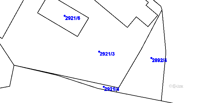 Parcela st. 2921/3 v KÚ Bystřice nad Pernštejnem, Katastrální mapa