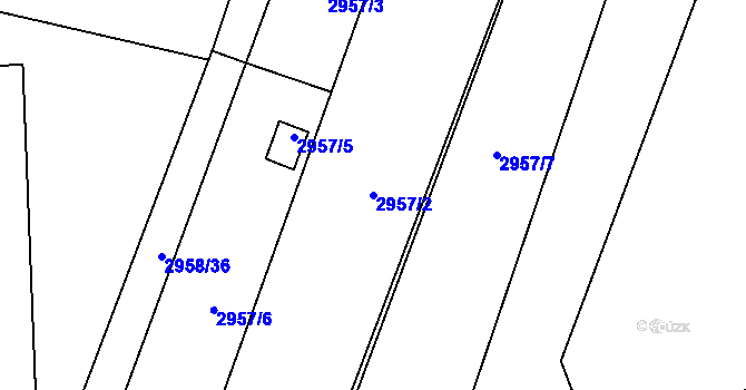 Parcela st. 2957/2 v KÚ Bystřice nad Pernštejnem, Katastrální mapa