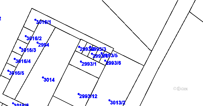 Parcela st. 2993/5 v KÚ Bystřice nad Pernštejnem, Katastrální mapa