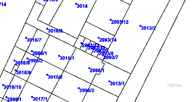 Parcela st. 2993/8 v KÚ Bystřice nad Pernštejnem, Katastrální mapa