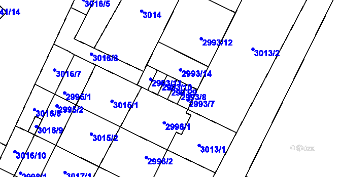 Parcela st. 2993/9 v KÚ Bystřice nad Pernštejnem, Katastrální mapa