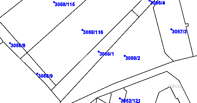 Parcela st. 3056/1 v KÚ Bystřice nad Pernštejnem, Katastrální mapa