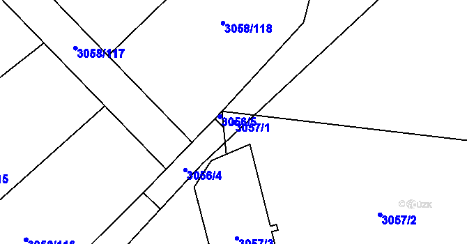 Parcela st. 3057/1 v KÚ Bystřice nad Pernštejnem, Katastrální mapa