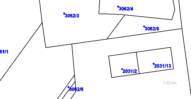Parcela st. 3062/2 v KÚ Bystřice nad Pernštejnem, Katastrální mapa