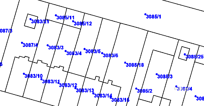 Parcela st. 3083/6 v KÚ Bystřice nad Pernštejnem, Katastrální mapa