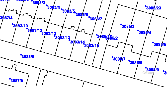 Parcela st. 3083/15 v KÚ Bystřice nad Pernštejnem, Katastrální mapa