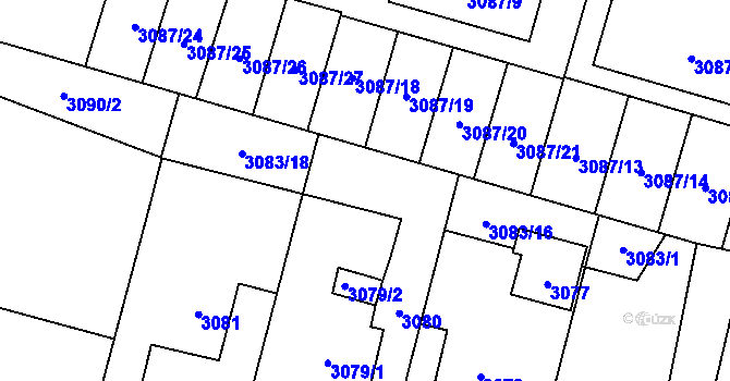 Parcela st. 3083/17 v KÚ Bystřice nad Pernštejnem, Katastrální mapa