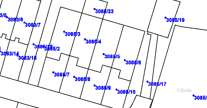 Parcela st. 3085/5 v KÚ Bystřice nad Pernštejnem, Katastrální mapa