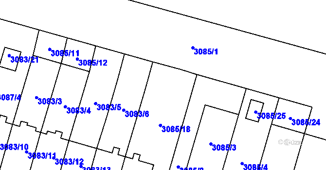 Parcela st. 3085/15 v KÚ Bystřice nad Pernštejnem, Katastrální mapa