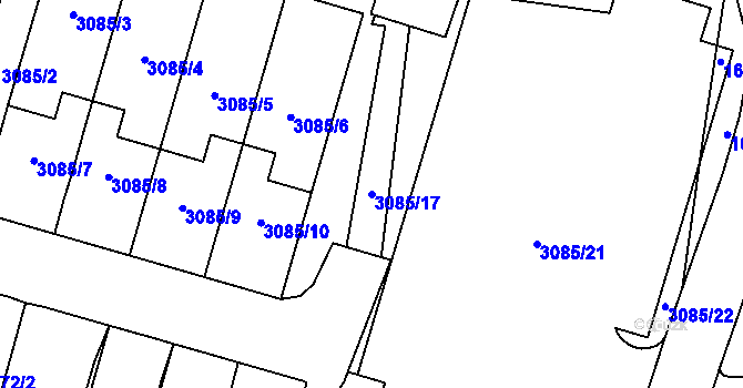Parcela st. 3085/17 v KÚ Bystřice nad Pernštejnem, Katastrální mapa