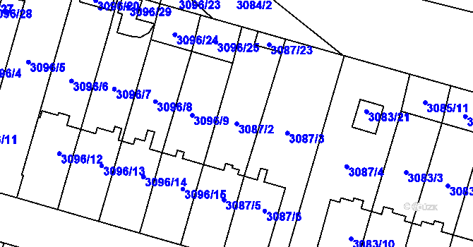 Parcela st. 3087/2 v KÚ Bystřice nad Pernštejnem, Katastrální mapa