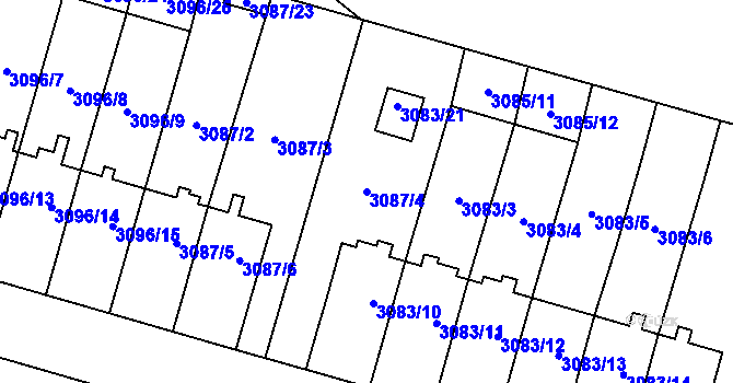 Parcela st. 3087/4 v KÚ Bystřice nad Pernštejnem, Katastrální mapa