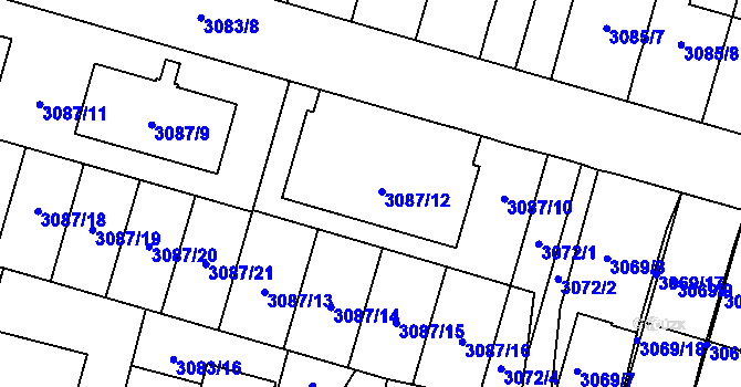 Parcela st. 3087/12 v KÚ Bystřice nad Pernštejnem, Katastrální mapa