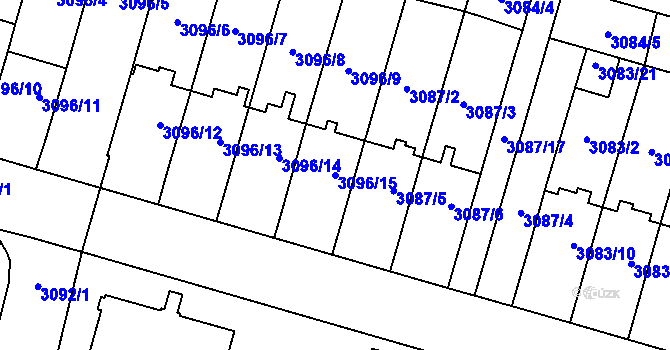 Parcela st. 3096/15 v KÚ Bystřice nad Pernštejnem, Katastrální mapa