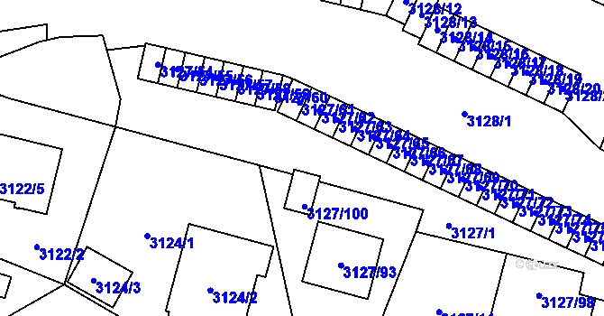 Parcela st. 3127/101 v KÚ Bystřice nad Pernštejnem, Katastrální mapa