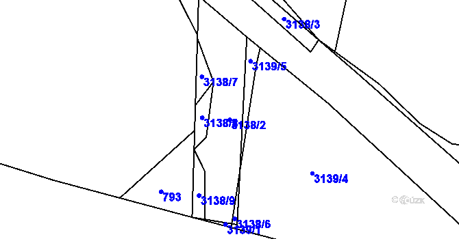Parcela st. 3138/2 v KÚ Bystřice nad Pernštejnem, Katastrální mapa