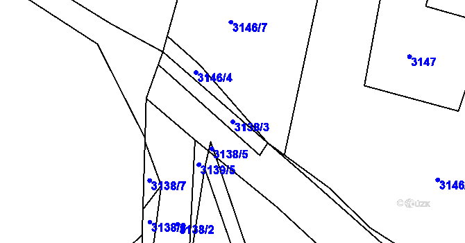 Parcela st. 3138/3 v KÚ Bystřice nad Pernštejnem, Katastrální mapa