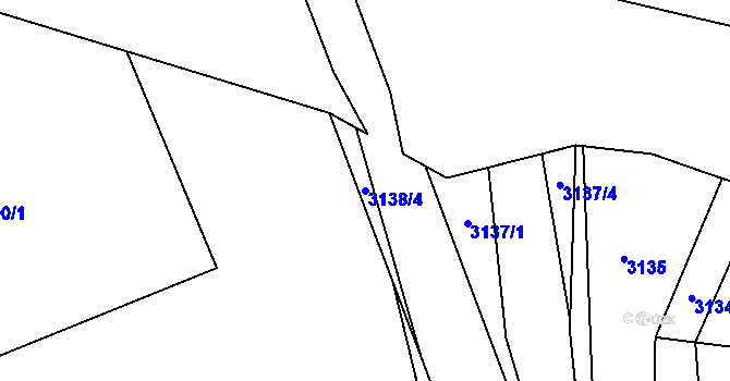 Parcela st. 3138/4 v KÚ Bystřice nad Pernštejnem, Katastrální mapa