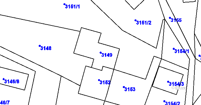 Parcela st. 3149 v KÚ Bystřice nad Pernštejnem, Katastrální mapa