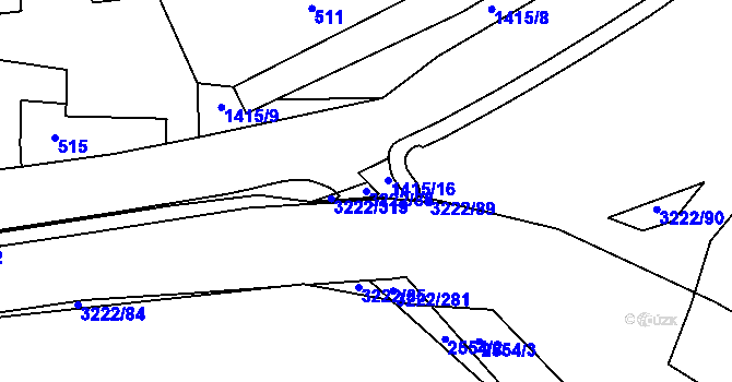 Parcela st. 3222/88 v KÚ Bystřice nad Pernštejnem, Katastrální mapa