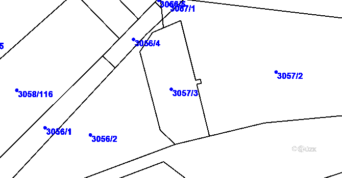 Parcela st. 3057/3 v KÚ Bystřice nad Pernštejnem, Katastrální mapa