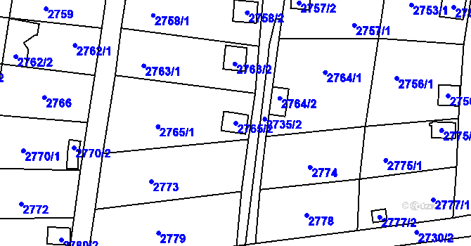 Parcela st. 2765/2 v KÚ Bystřice nad Pernštejnem, Katastrální mapa