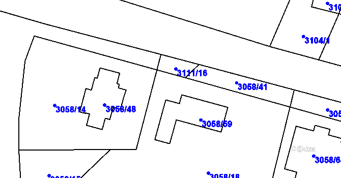 Parcela st. 3058/16 v KÚ Bystřice nad Pernštejnem, Katastrální mapa