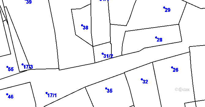 Parcela st. 31/2 v KÚ Bystřice nad Pernštejnem, Katastrální mapa