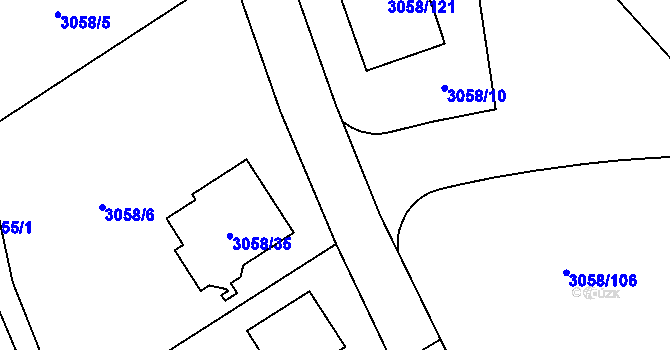 Parcela st. 3058/20 v KÚ Bystřice nad Pernštejnem, Katastrální mapa