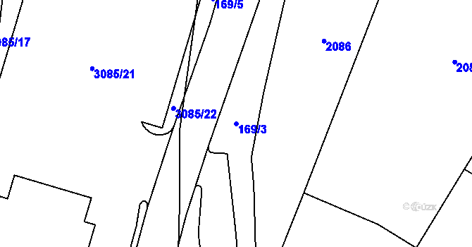 Parcela st. 169/3 v KÚ Bystřice nad Pernštejnem, Katastrální mapa