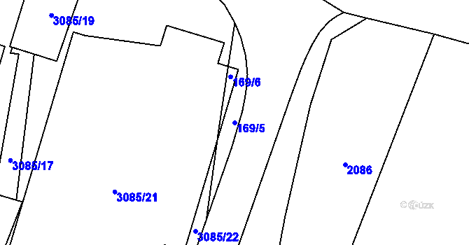 Parcela st. 169/5 v KÚ Bystřice nad Pernštejnem, Katastrální mapa