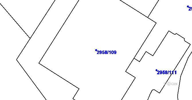 Parcela st. 2958/109 v KÚ Bystřice nad Pernštejnem, Katastrální mapa