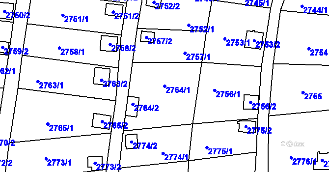 Parcela st. 2764/1 v KÚ Bystřice nad Pernštejnem, Katastrální mapa