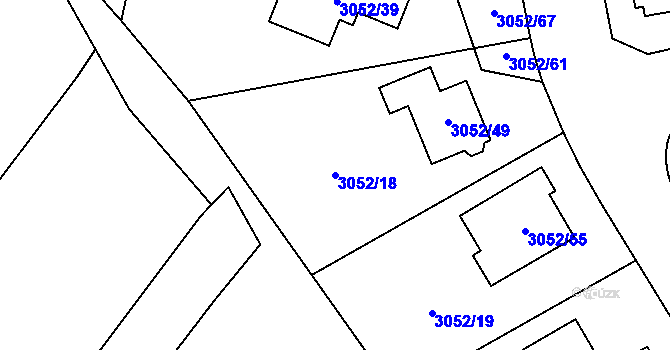 Parcela st. 3052/18 v KÚ Bystřice nad Pernštejnem, Katastrální mapa