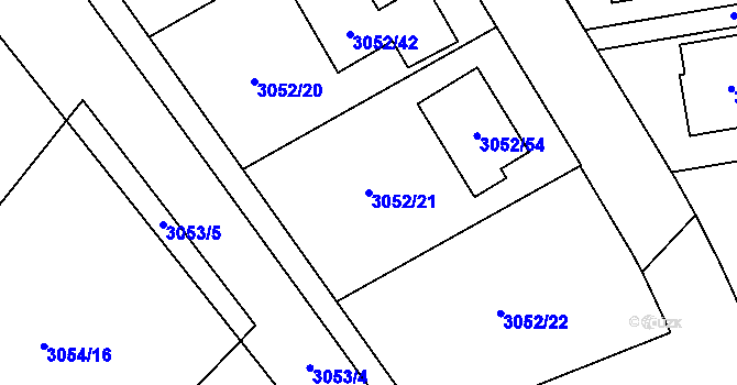 Parcela st. 3052/21 v KÚ Bystřice nad Pernštejnem, Katastrální mapa