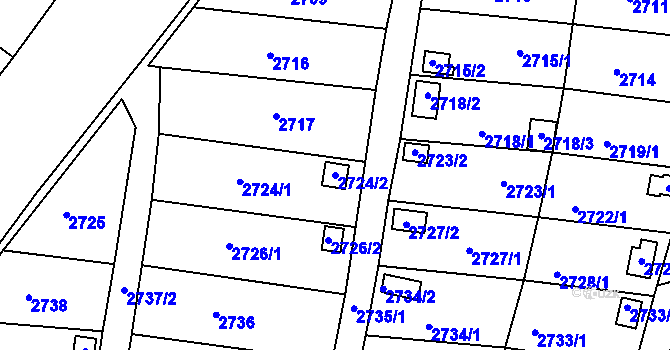 Parcela st. 2724/2 v KÚ Bystřice nad Pernštejnem, Katastrální mapa