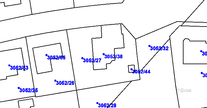 Parcela st. 3052/38 v KÚ Bystřice nad Pernštejnem, Katastrální mapa