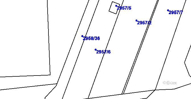 Parcela st. 2957/6 v KÚ Bystřice nad Pernštejnem, Katastrální mapa