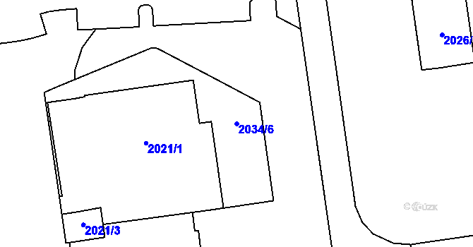 Parcela st. 2034/6 v KÚ Bystřice nad Pernštejnem, Katastrální mapa