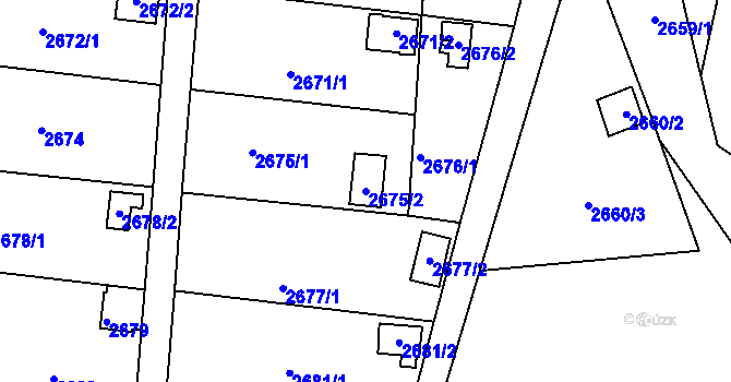 Parcela st. 2675/2 v KÚ Bystřice nad Pernštejnem, Katastrální mapa