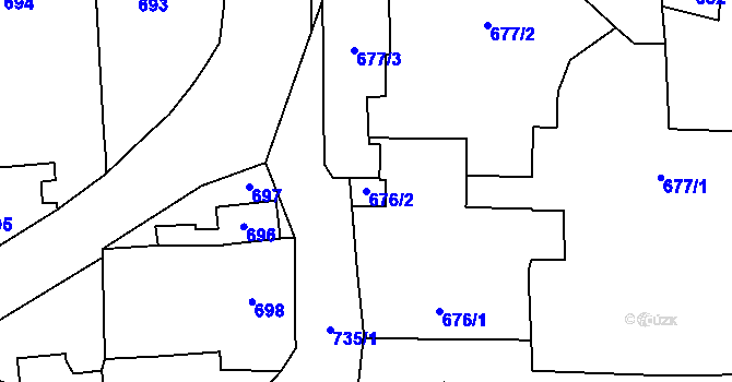 Parcela st. 676/2 v KÚ Bystřice nad Pernštejnem, Katastrální mapa